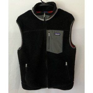 Patagonia Mens Retro Fleece/ Sherpa Vest Black Deep Pile Sherpa Black Size Large